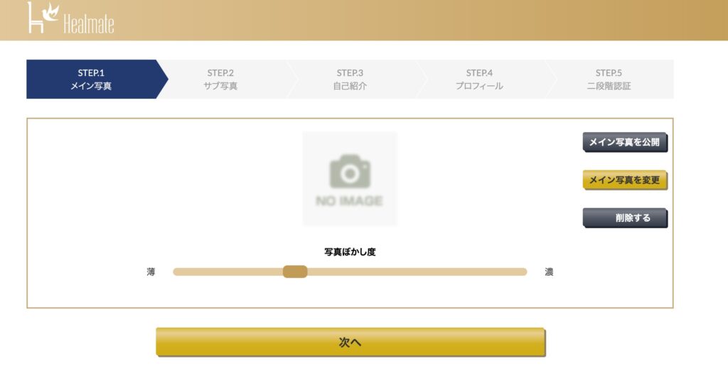 Healmate(ヒールメイト)の登録方法：手順3：プロフィールを作成する 
